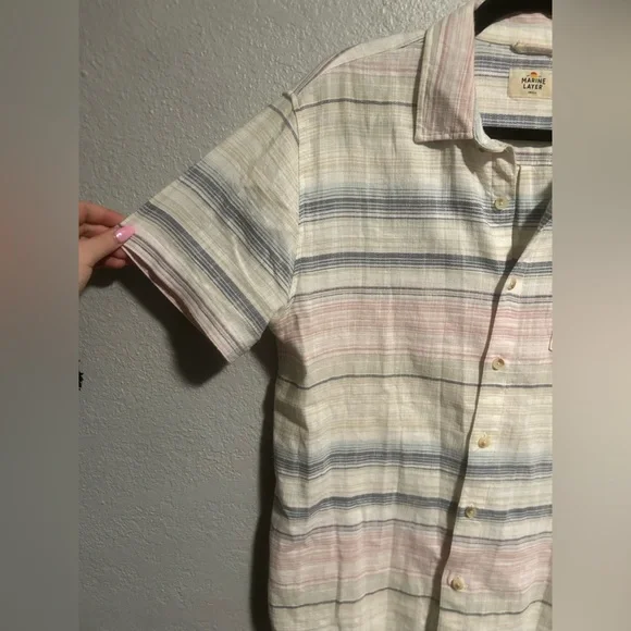 Men’s marine layer striped button up - Picture 4 of 8